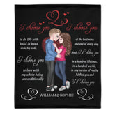 I’d Choose You In A Hundred Lifetimes - Couple Personalized Custom Blanket - Gift For Husband Wife, Anniversary - Lovscape
